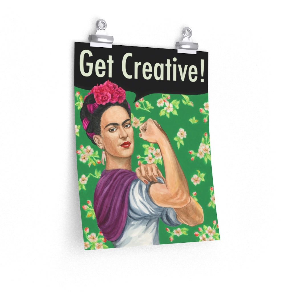 Frida Kahlo poster. Frida as Rosie the Riveter wall decor.