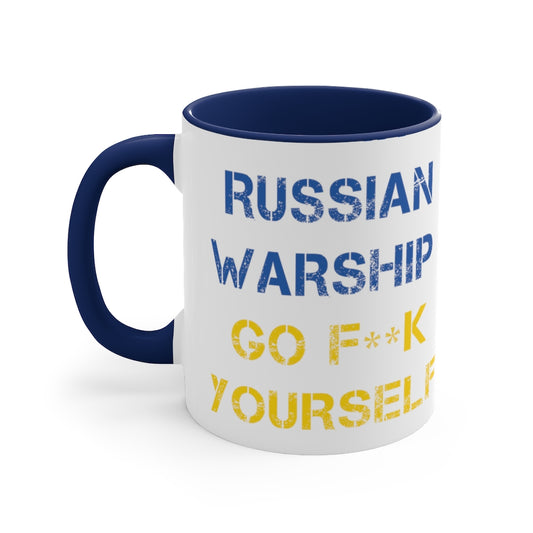 Russian warship go fuck yourself Mug. Ukrainian Patriot Mug. Ukrainian Accent Coffee Mug, 11oz