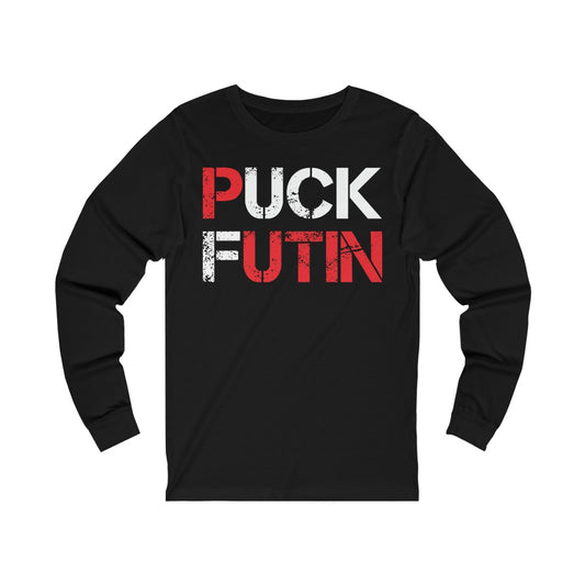 Puck Futin (F**k Putin) Long Sleeve T-shirt. Stand with Ukraine shirt.