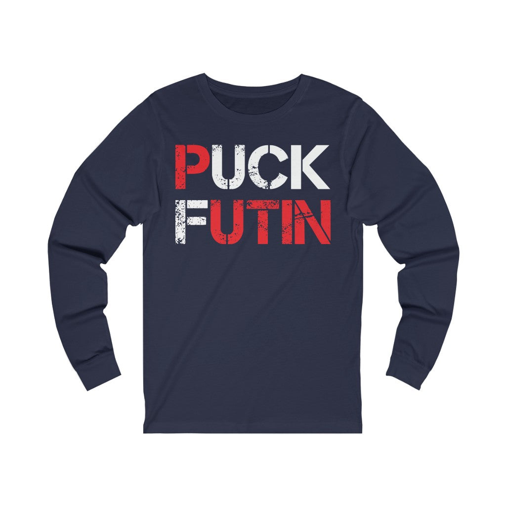 Puck Futin (F**k Putin) Long Sleeve T-shirt. Stand with Ukraine shirt.