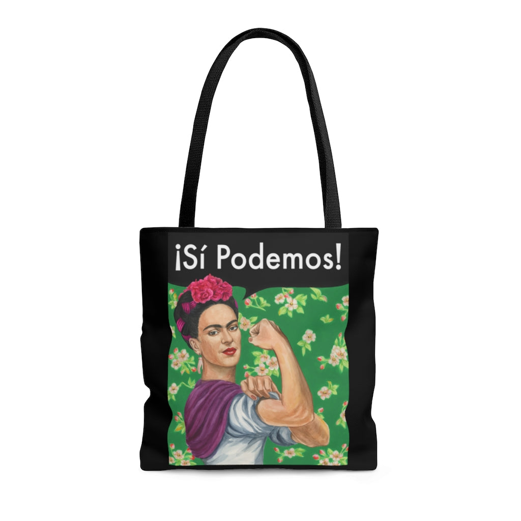 Frida Kahlo as Rosie the Riveter Feminist Strong woman Girl power Tote Bag