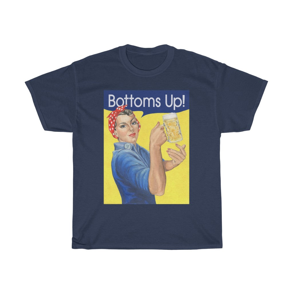 Rosie the Riveter tee. Buttoms up beer lover t-shirt