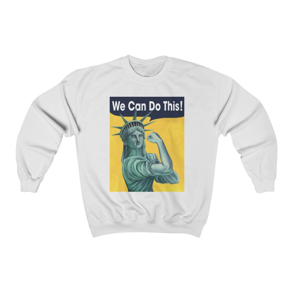 Statue of Liberty as Rosie the Riveter American Patriot Unisex Heavy Blend™ Crewneck Sweatshirt