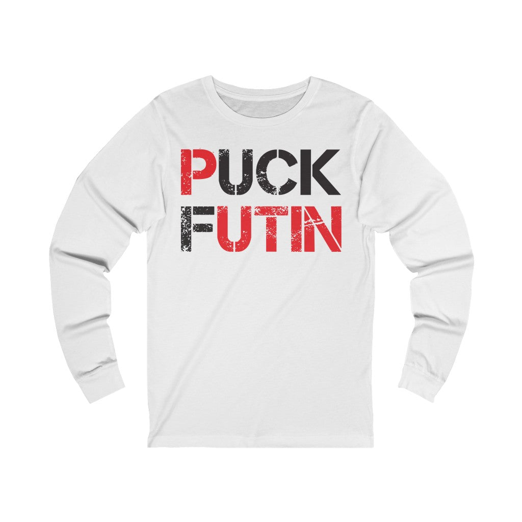 Puck Futin (F**k Putin) Long Sleeve T-shirt. Stand with Ukraine shirt.