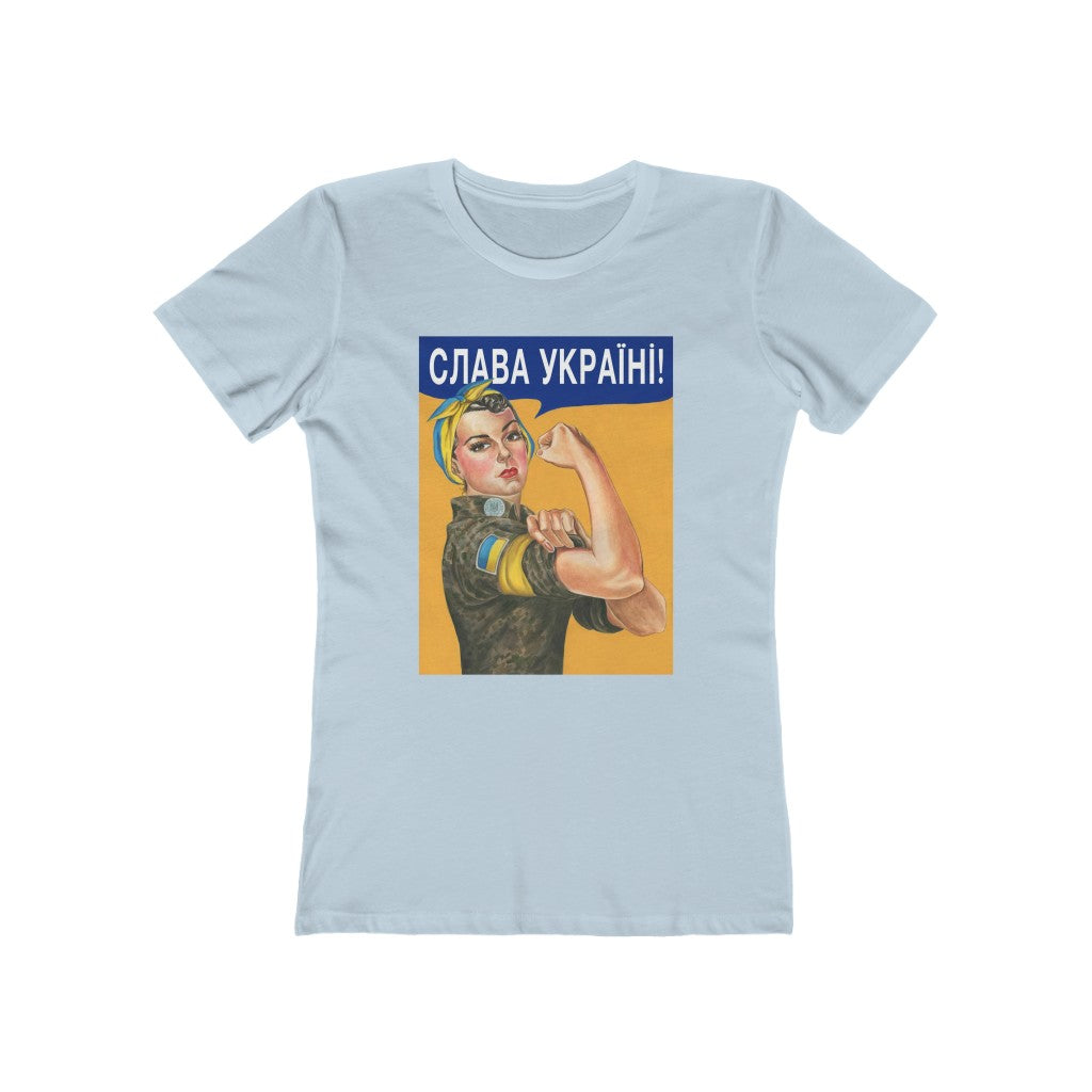 Ukrainian Rosie the Riveter t-shirt. Ukrainian soldier shirt. Ukrainian Army shirt.