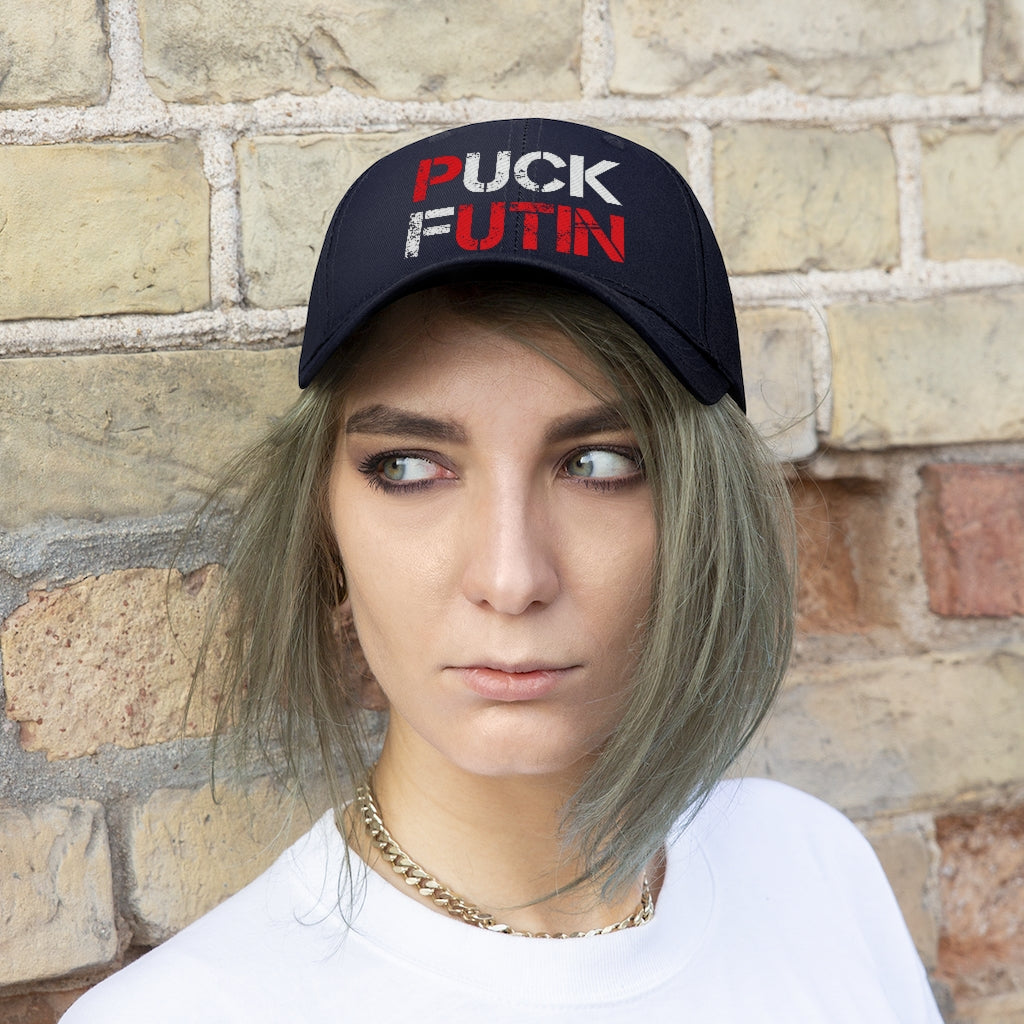 Puck Futin (F**k Putin) hat. Support Ukraine Unisex Twill Hat