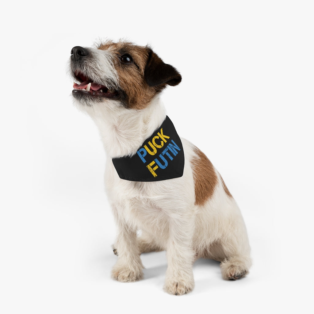 Puck Futin Pet Bandana Collar. F**k Putin Pet Bandana. Ukrainian pet bandana.