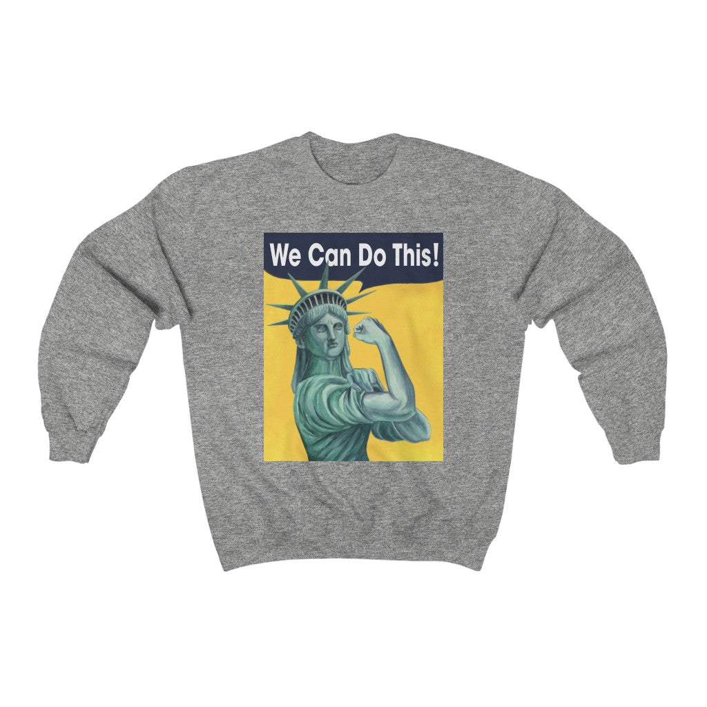 Statue of Liberty as Rosie the Riveter American Patriot Unisex Heavy Blend™ Crewneck Sweatshirt