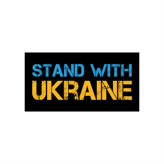 Stand with Ukraine Bumper Sticker. Support Ukraine against Putin car sticker.