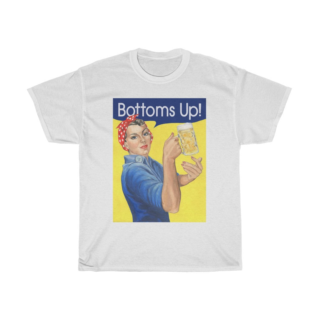 Rosie the Riveter tee. Buttoms up beer lover t-shirt