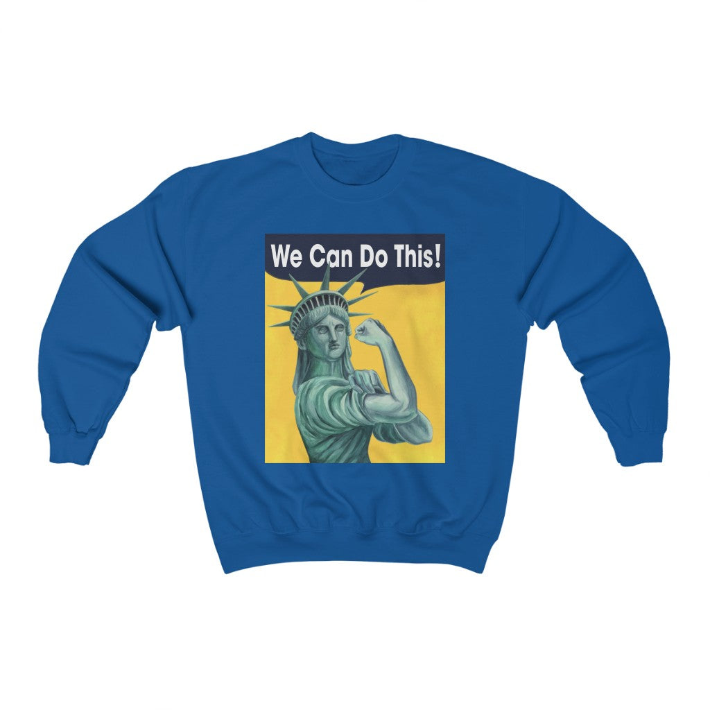 Statue of Liberty as Rosie the Riveter American Patriot Unisex Heavy Blend™ Crewneck Sweatshirt