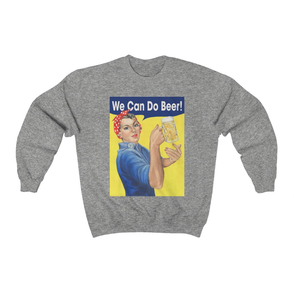 Rosie the Riveter with a Beer mug Unisex Heavy Blend™ Crewneck Sweatshirt