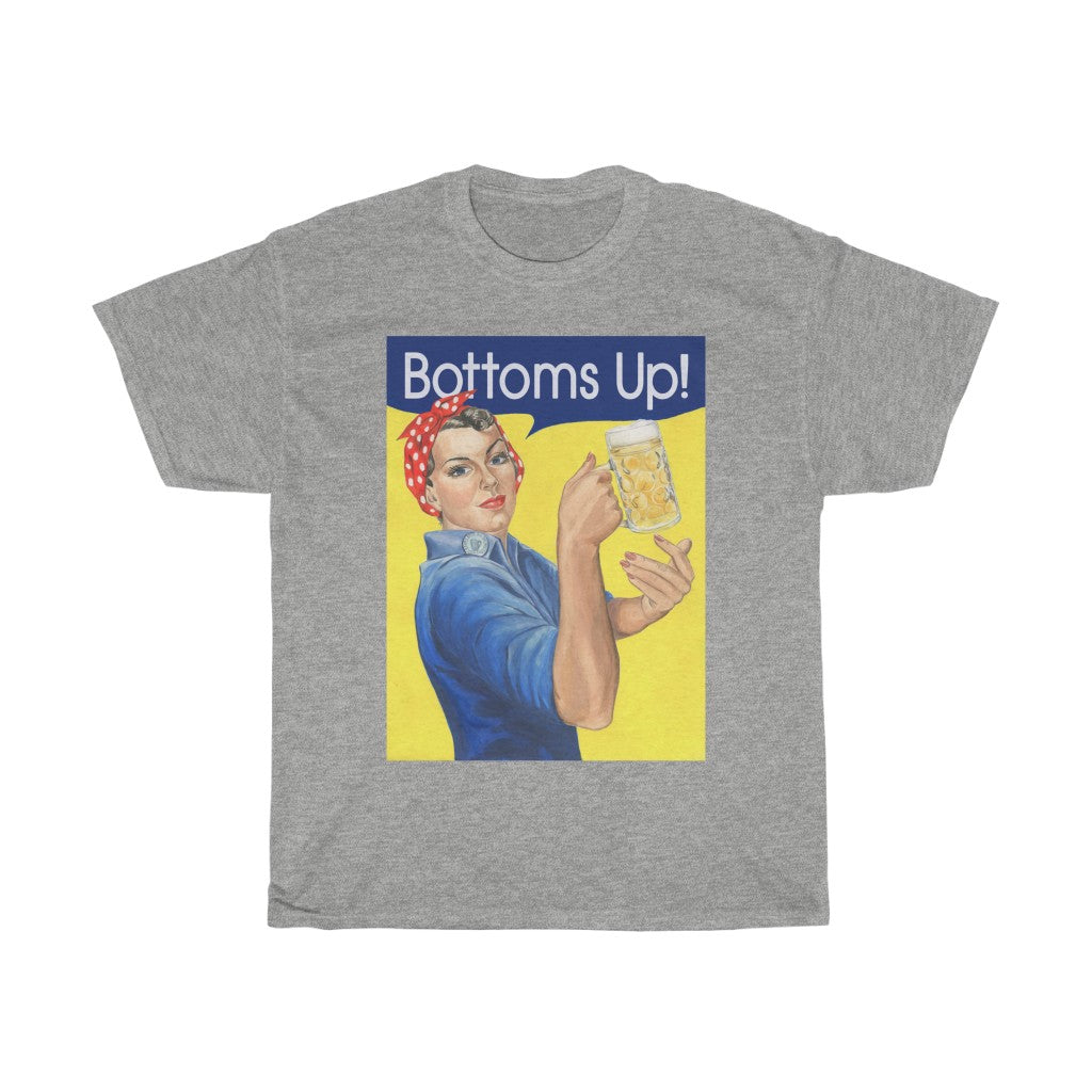 Rosie the Riveter tee. Buttoms up beer lover t-shirt