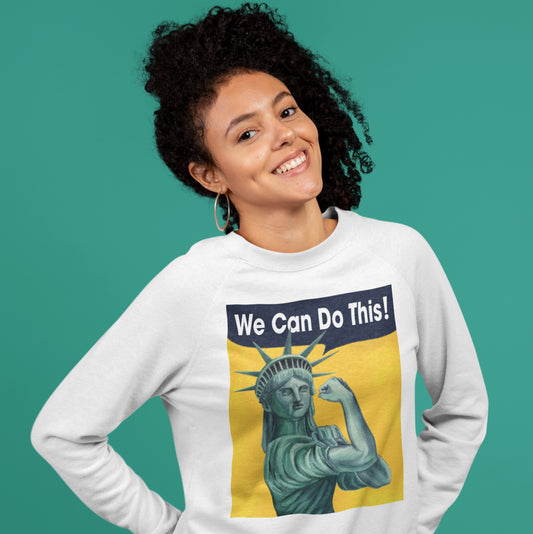 Statue of Liberty as Rosie the Riveter American Patriot Unisex Heavy Blend™ Crewneck Sweatshirt