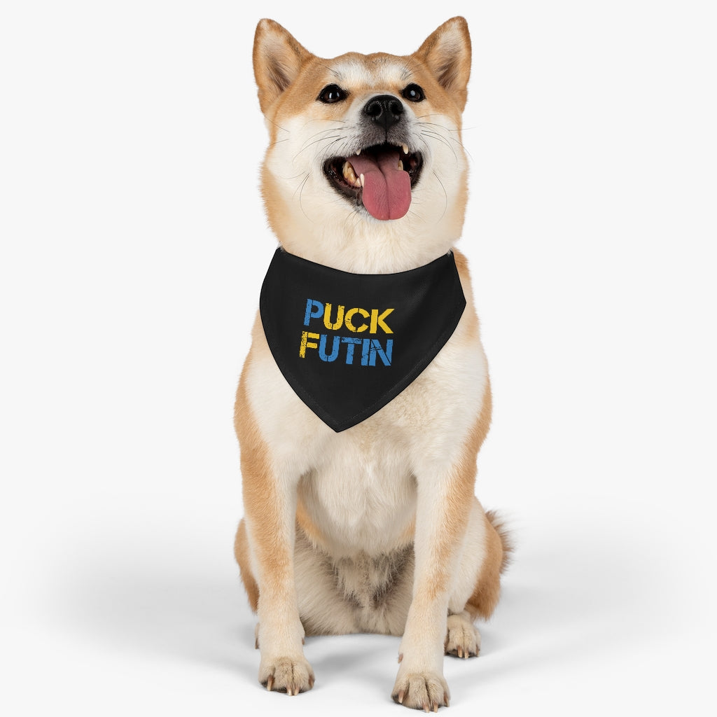 Puck Futin Pet Bandana Collar. F**k Putin Pet Bandana. Ukrainian pet bandana.