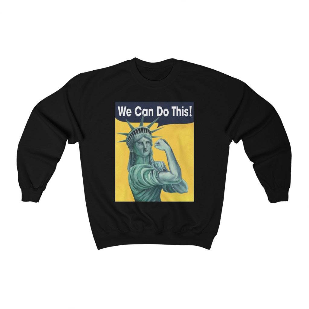 Statue of Liberty as Rosie the Riveter American Patriot Unisex Heavy Blend™ Crewneck Sweatshirt