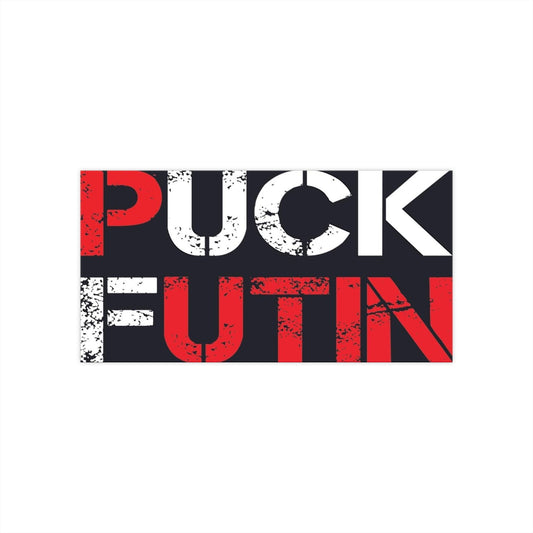 Puck Futin Bumper Sticker. F**k Putin car sticker. Anti Putin outdoor sticker.