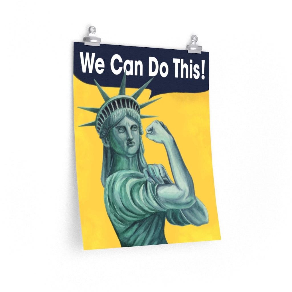 Statue of Liberty as Rosie the Riveter poster. Cool Pop art wall art.