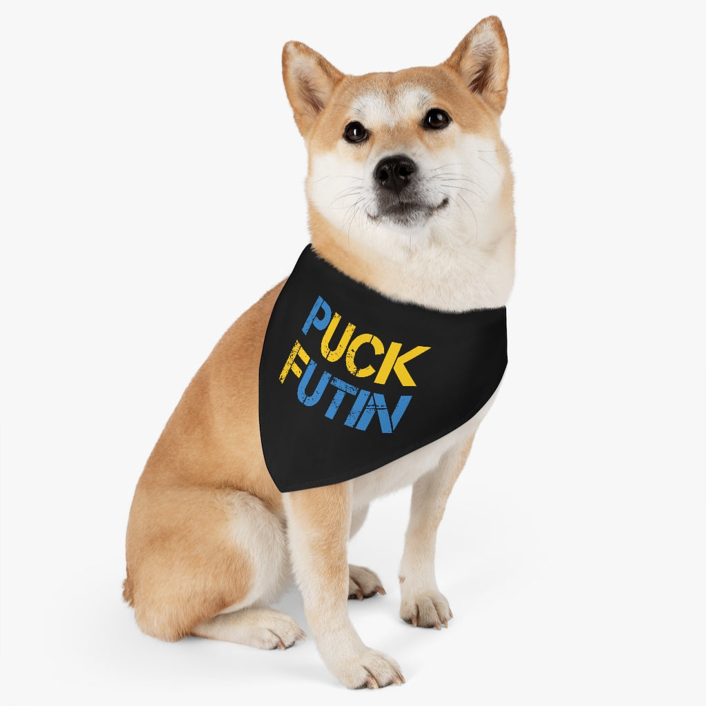 Puck Futin Pet Bandana Collar. F**k Putin Pet Bandana. Ukrainian pet bandana.