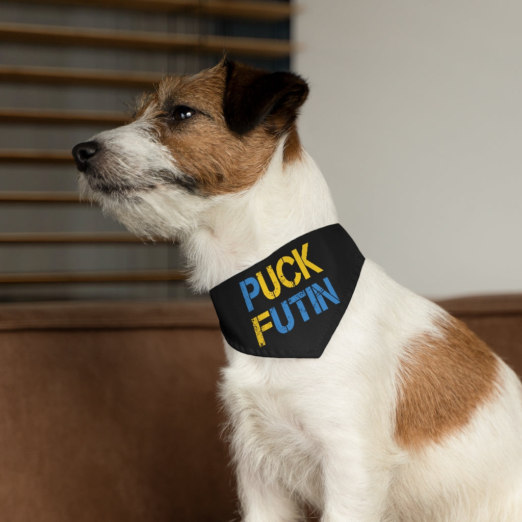 Puck Futin Pet Bandana Collar. F**k Putin Pet Bandana. Ukrainian pet bandana.