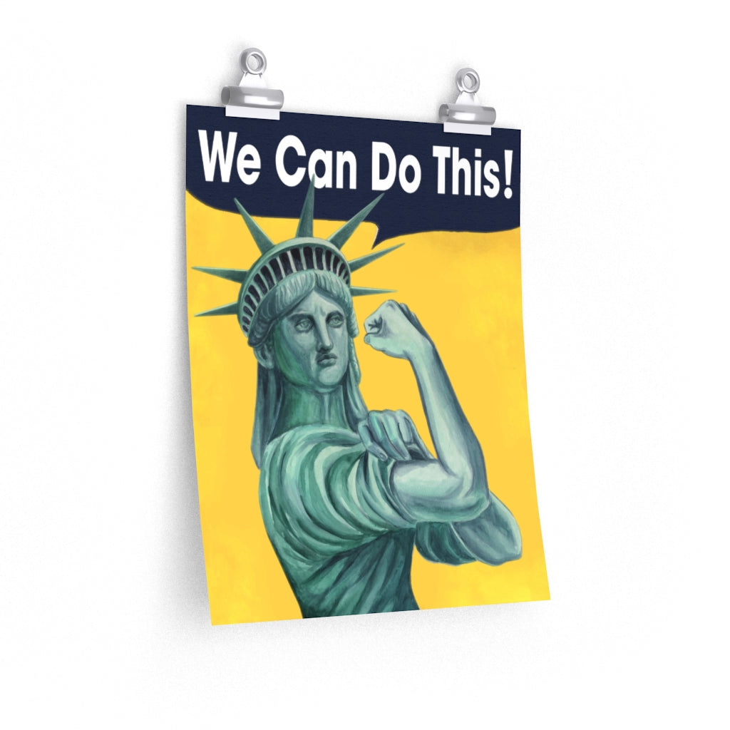 Statue of Liberty as Rosie the Riveter poster. Cool Pop art wall art.