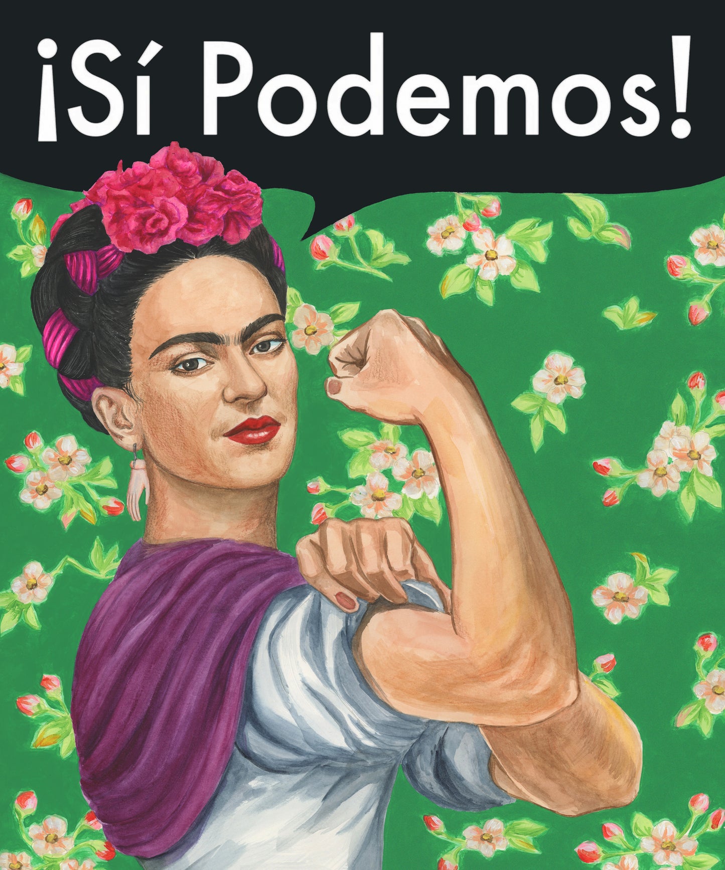 Frida Kahlo as Rosie the Riveter Feminist Strong woman Si Podemos poster