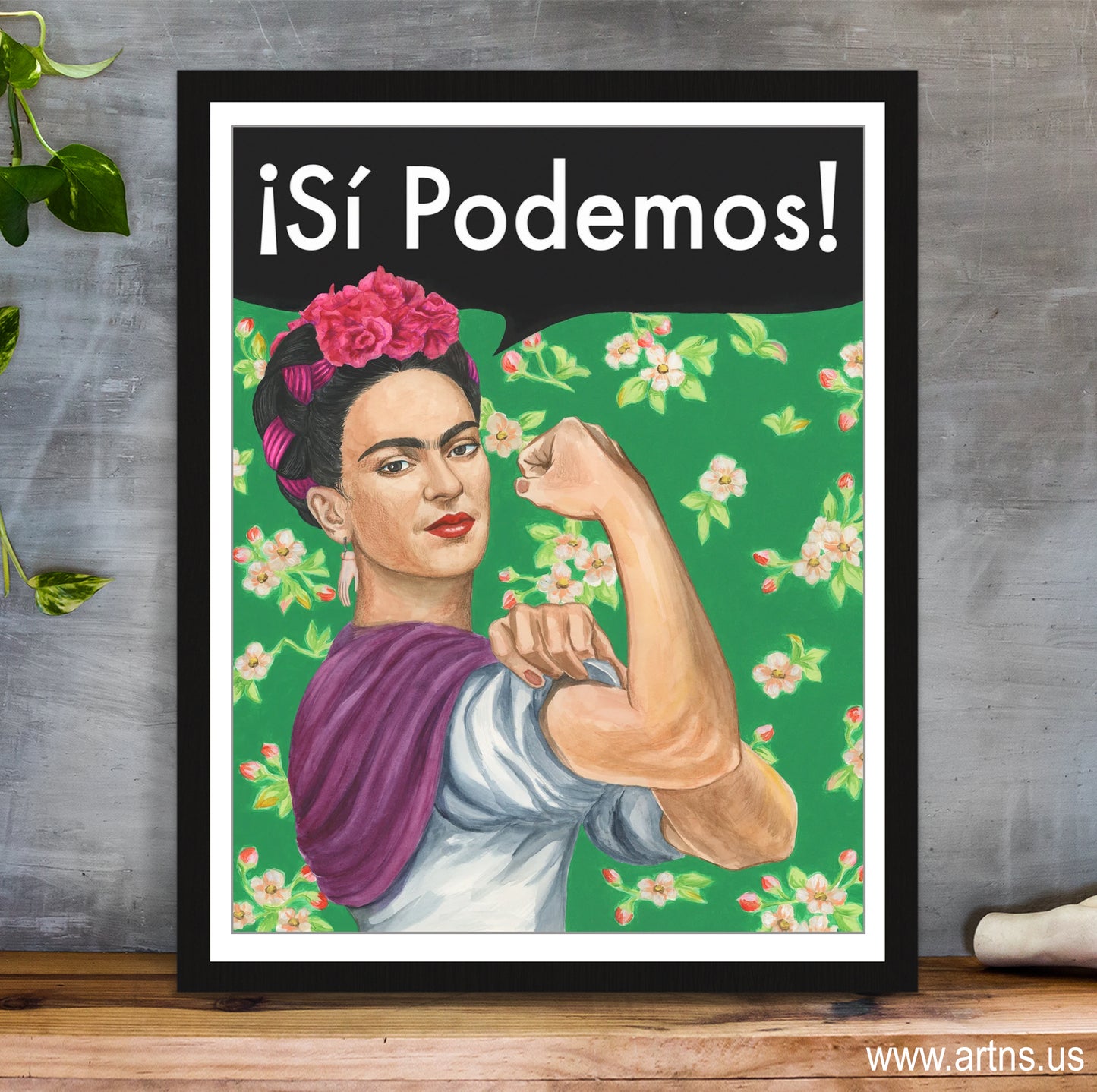 Frida Kahlo as Rosie the Riveter Feminist Strong woman Si Podemos poster