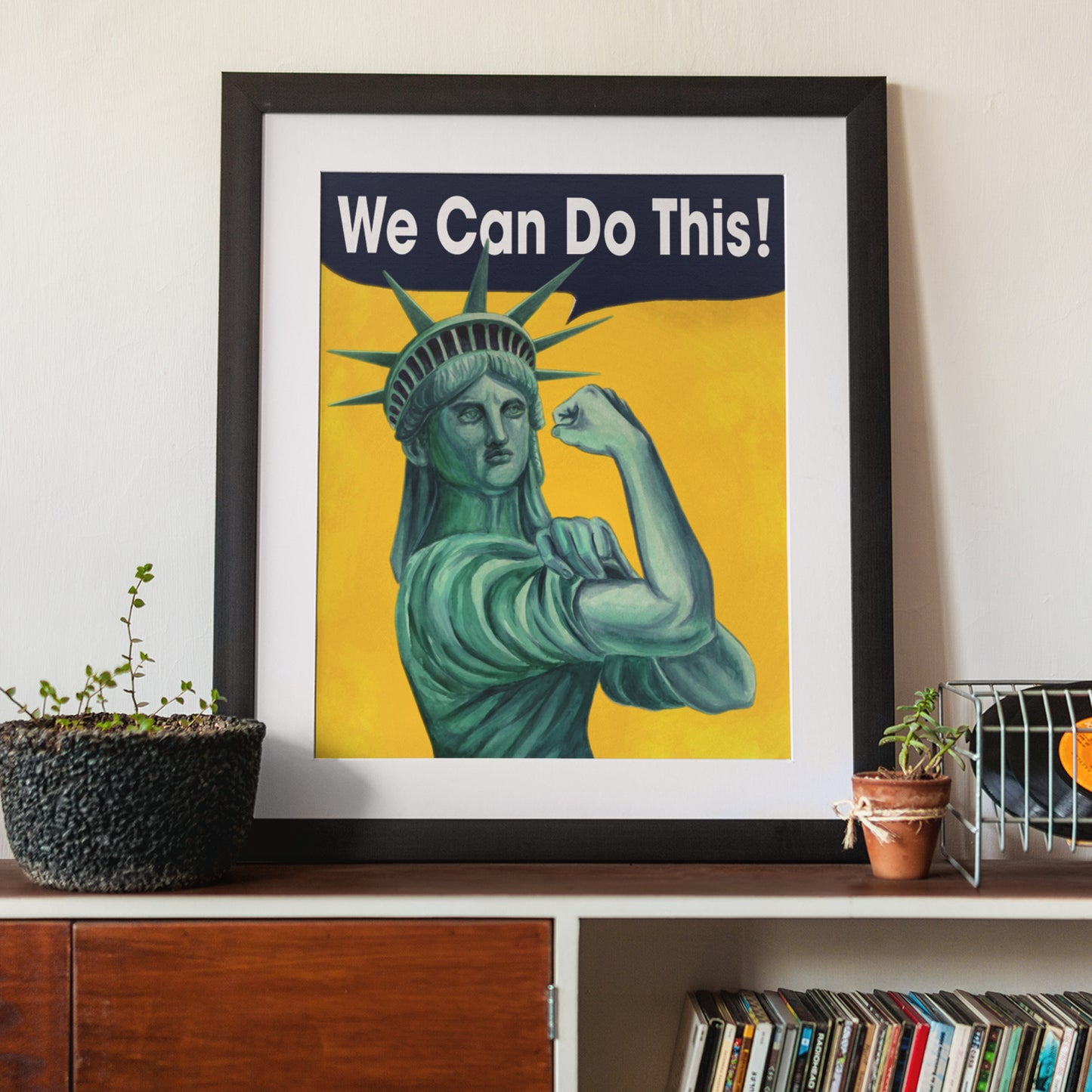 Statue of Liberty as Rosie the Riveter poster. Cool Pop art wall art.