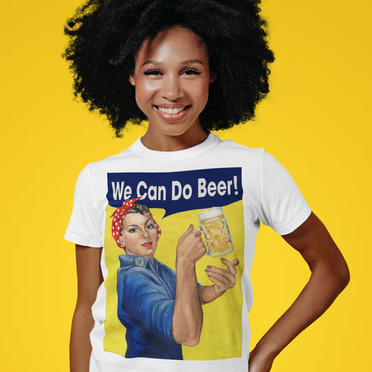 Rosie the Riveter Beer drinker funny Women's t-shirt